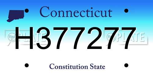 H377277 Connecticut License Plate