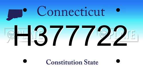 H377722 Connecticut License Plate
