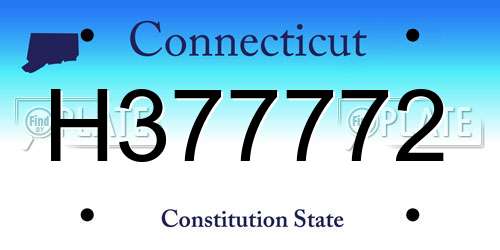 H377772 Connecticut License Plate