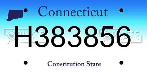 H383856 Connecticut License Plate