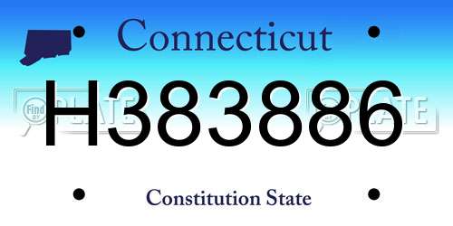 H383886 Connecticut License Plate