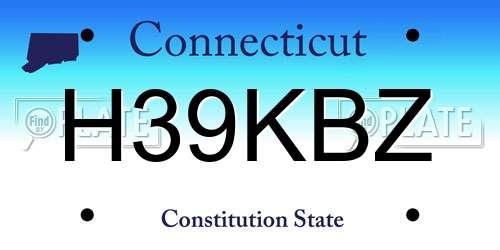 H39KBZ Connecticut License Plate
