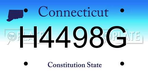 H4498G Connecticut License Plate