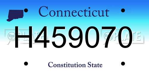 H459070 Connecticut License Plate