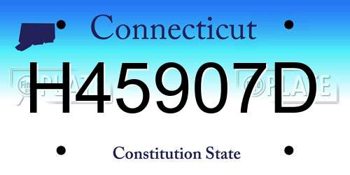 H45907D Connecticut License Plate