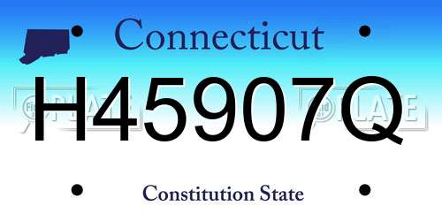 H45907Q Connecticut License Plate