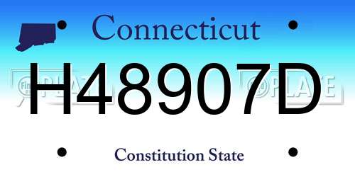 H48907D Connecticut License Plate