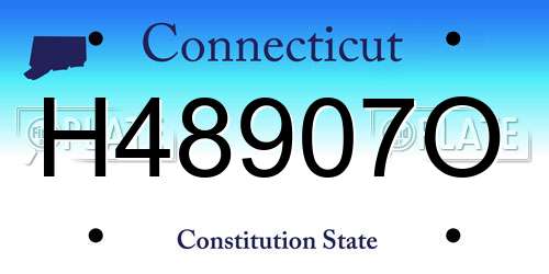 H48907O Connecticut License Plate