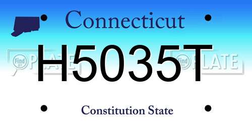 H5035T Connecticut License Plate