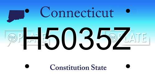 H5035Z Connecticut License Plate