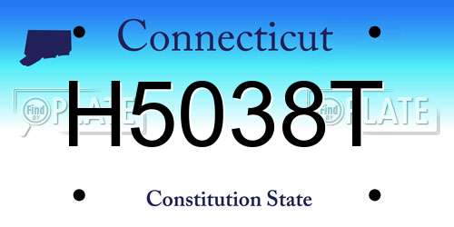 H5038T Connecticut License Plate