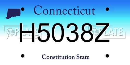 H5038Z Connecticut License Plate