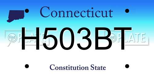 H503BT Connecticut License Plate