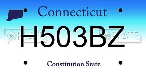 H503BZ Connecticut License Plate