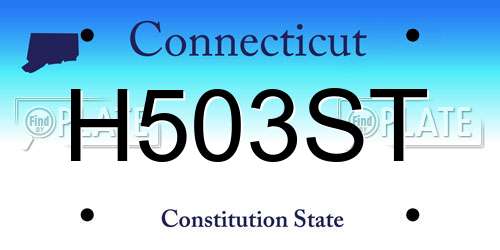 H503ST Connecticut License Plate