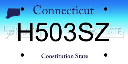 H503SZ Connecticut License Plate