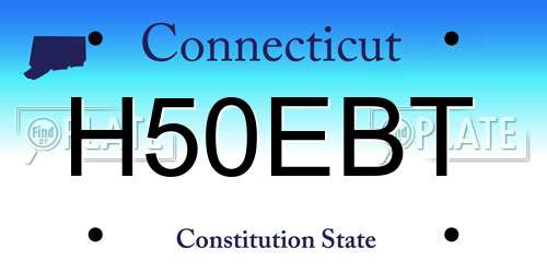 H50EBT Connecticut License Plate
