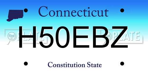 H50EBZ Connecticut License Plate