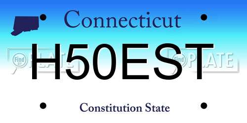H50EST Connecticut License Plate