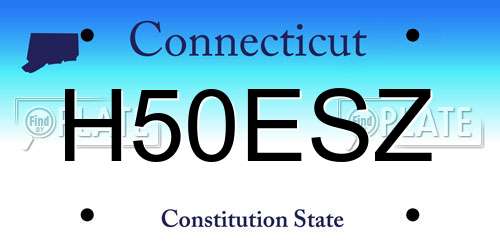 H50ESZ Connecticut License Plate