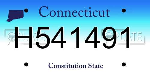 H541491 Connecticut License Plate