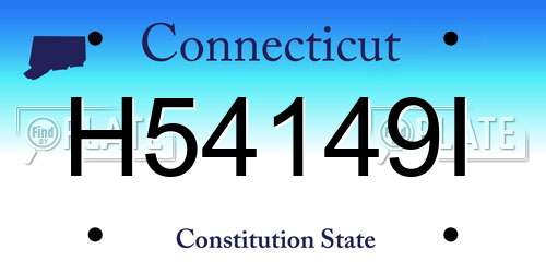 H54149I Connecticut License Plate