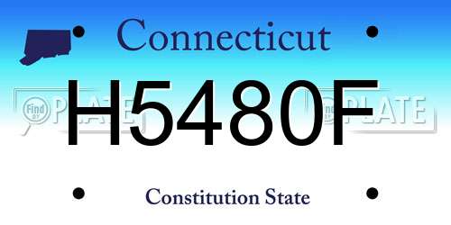 H5480F Connecticut License Plate