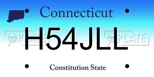 H54JLL Connecticut License Plate