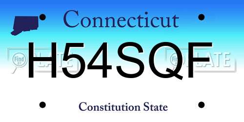 H54SQF Connecticut License Plate