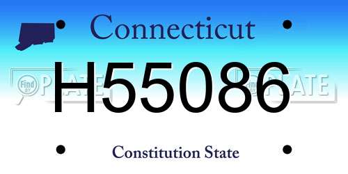 H55086 Connecticut License Plate