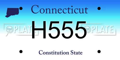 H555 Connecticut License Plate