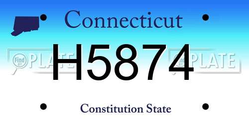 H5874 Connecticut License Plate