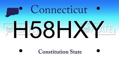 H58HXY Connecticut License Plate