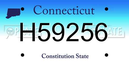 H59256 Connecticut License Plate