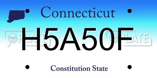 H5A50F Connecticut License Plate