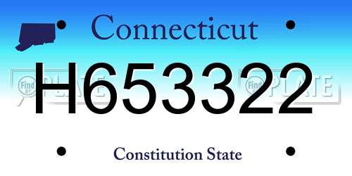 H653322 Connecticut License Plate