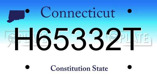 H65332T Connecticut License Plate