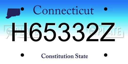 H65332Z Connecticut License Plate