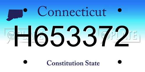 H653372 Connecticut License Plate