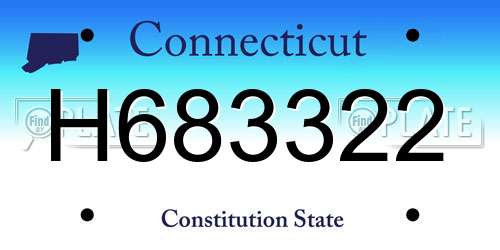 H683322 Connecticut License Plate