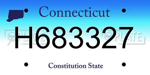 H683327 Connecticut License Plate