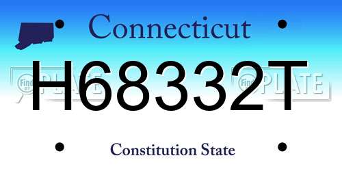 H68332T Connecticut License Plate