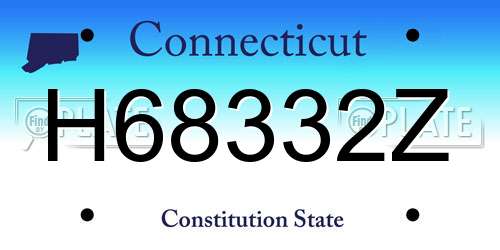 H68332Z Connecticut License Plate