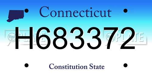 H683372 Connecticut License Plate