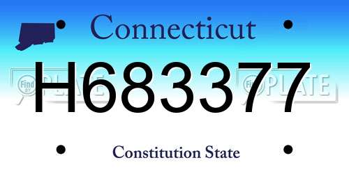 H683377 Connecticut License Plate