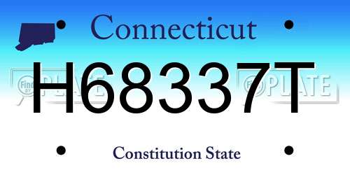 H68337T Connecticut License Plate