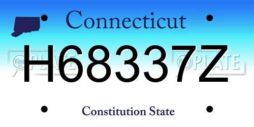 H68337Z Connecticut License Plate