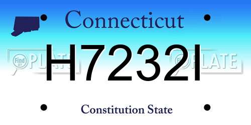 H7232I Connecticut License Plate