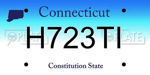 H723TI Connecticut License Plate