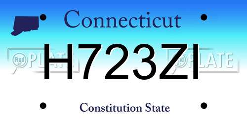 H723ZI Connecticut License Plate